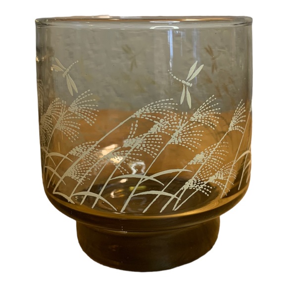 Libby Glass Condiment Set-Gold MCM Jam Jars W/Stand, Vintage Kitchen Servingware - Picture 4 of 4